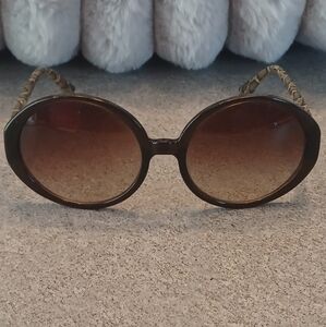 Tory Burch Brown Round Sunglasses
